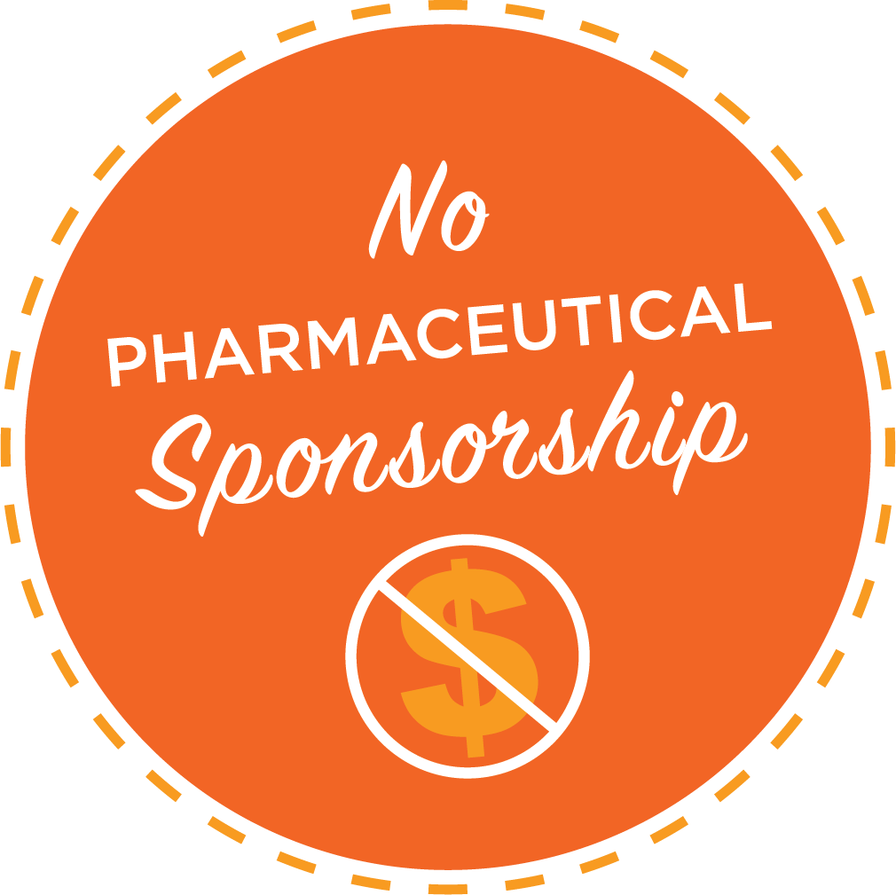 No pharmaceutical sponsorship logo
